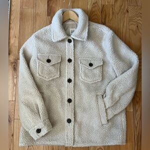 GAP Sherpa Jacket with Button Closure